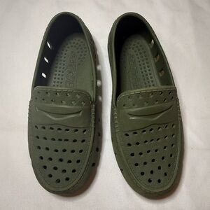 Kids' Olive Green Slip-On Loafers